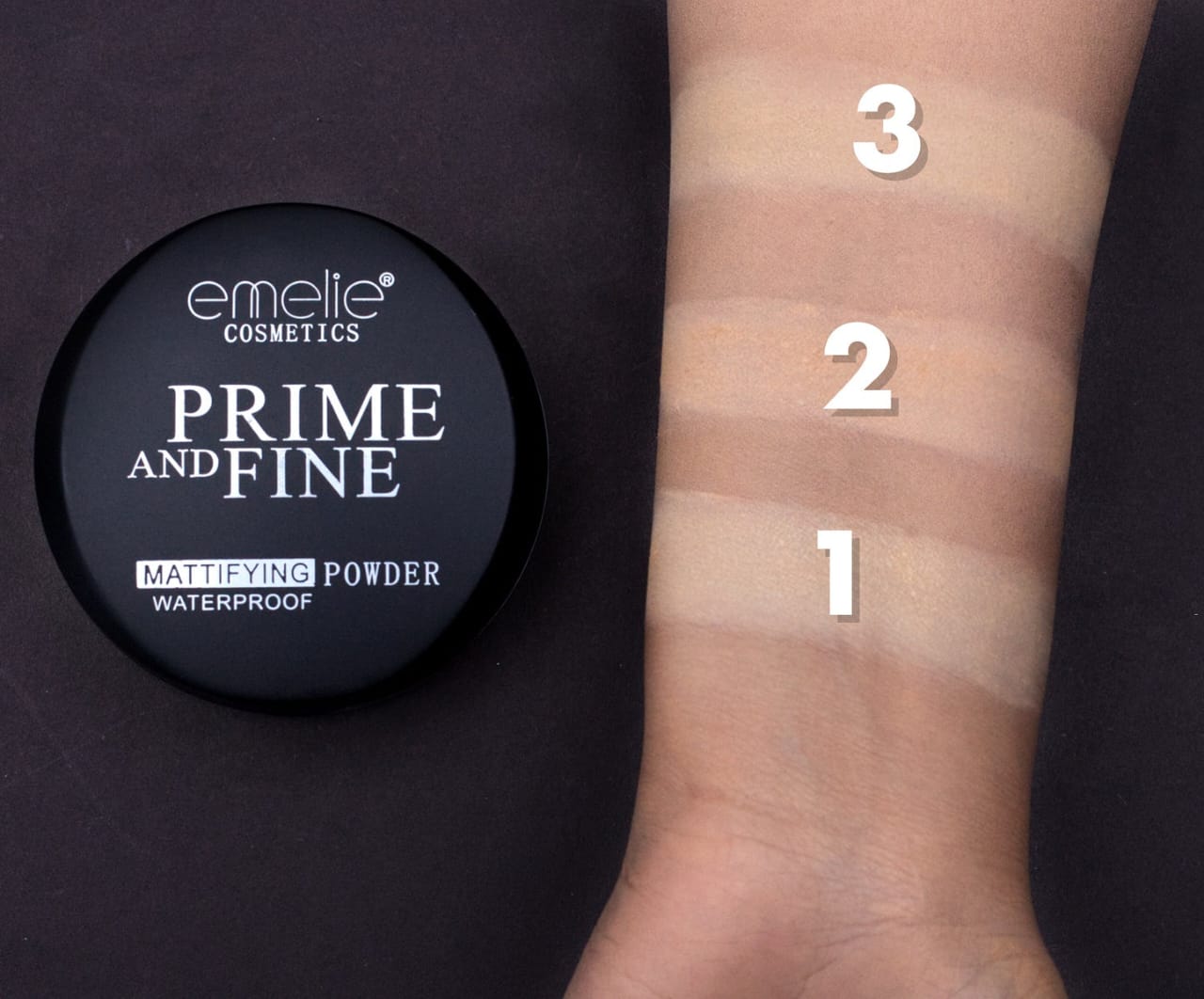 Emelie Prime & Fine Double Compact Powder – Waterproof & Mattifying Finish