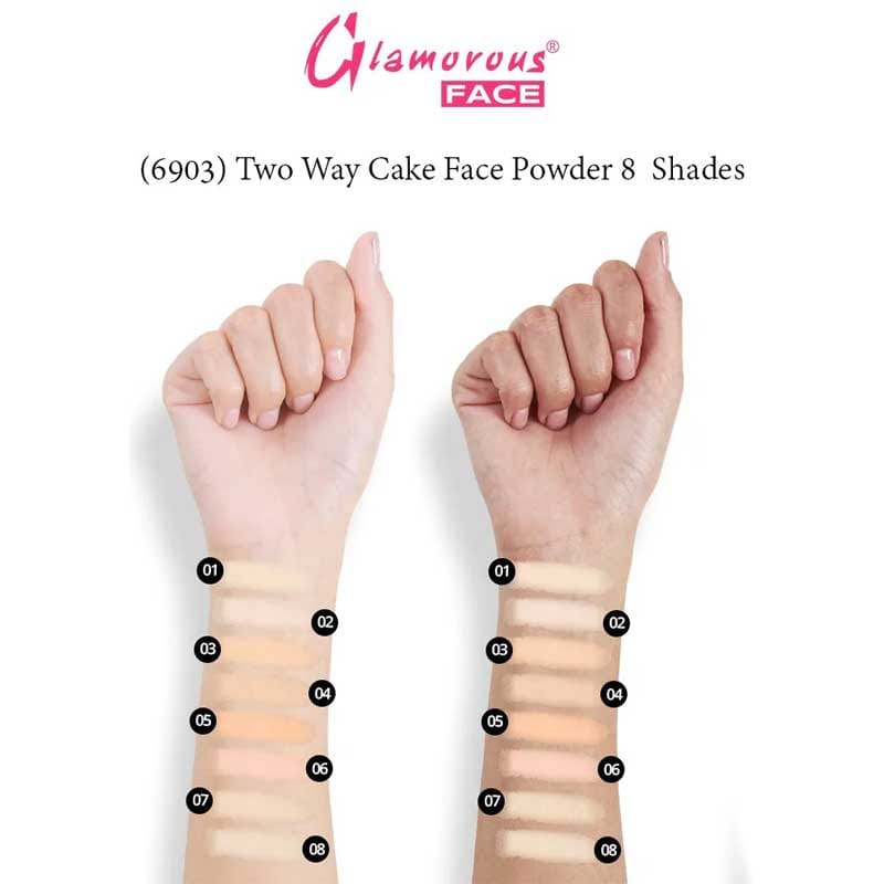Glamorous Face Compact Powder – Smooth Finish & Long-Lasting Coverage