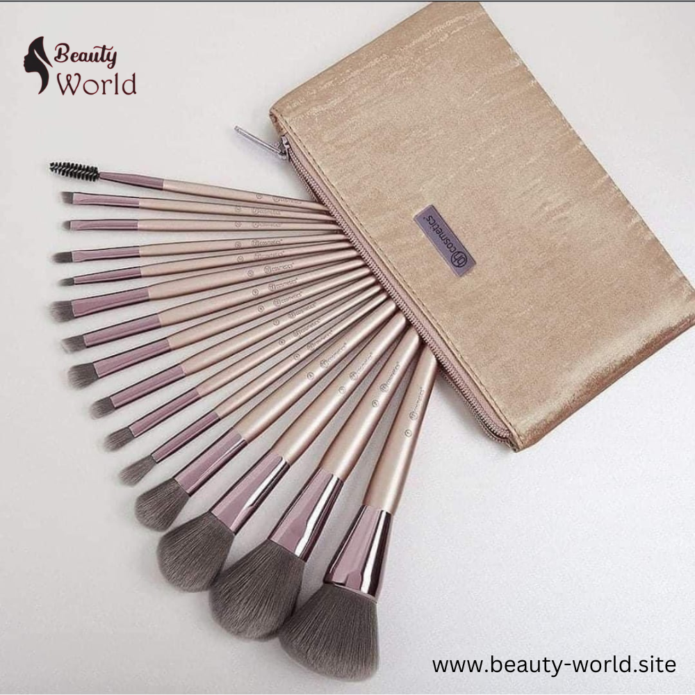 B.H. Cosmetics 15-Piece Makeup Brush Set with Pouch