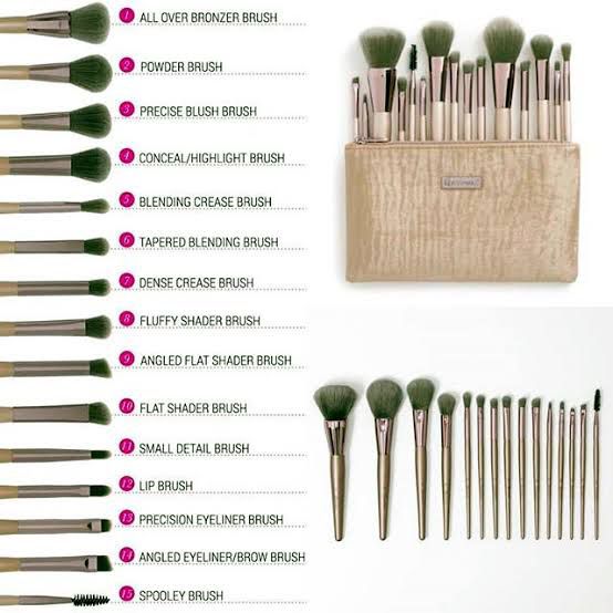 B.H. Cosmetics 15-Piece Makeup Brush Set with Pouch