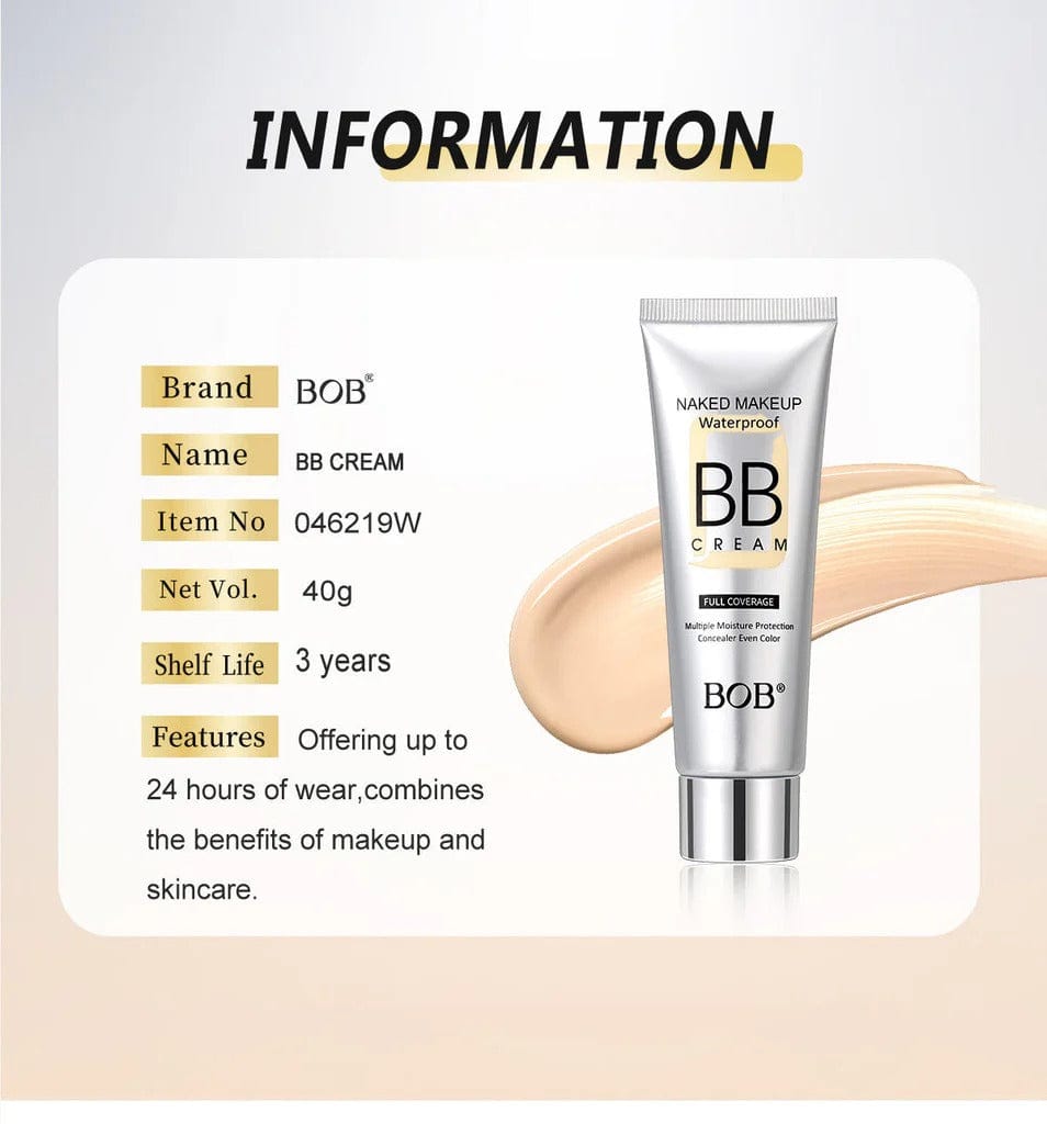 BOB BB Cream – Waterproof Full Coverage Foundation