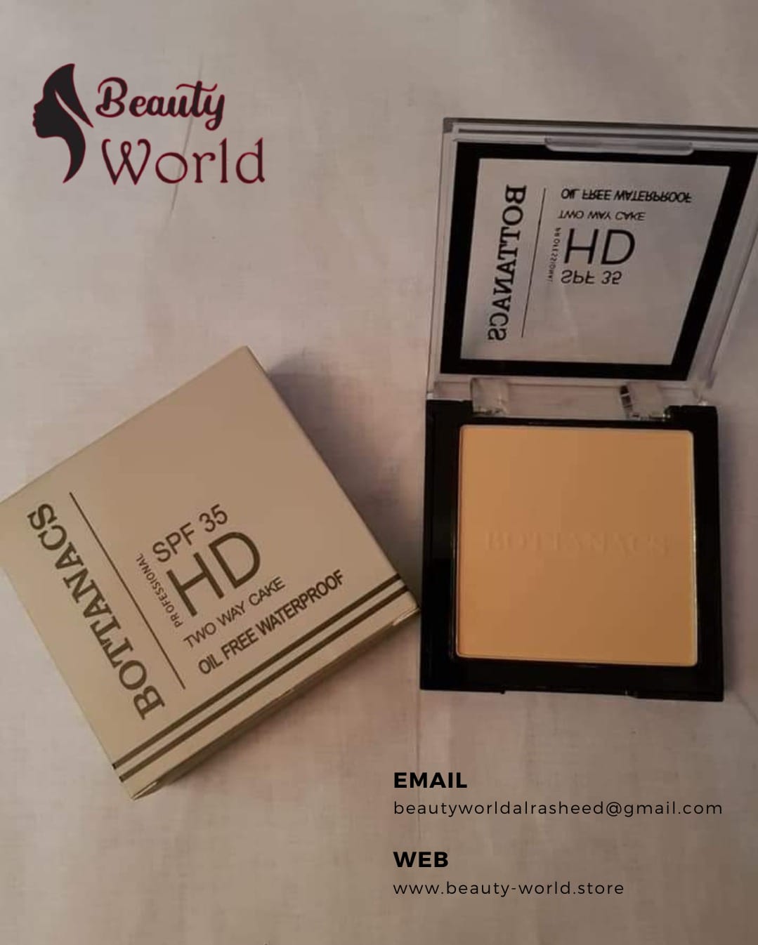Bottanacs HD Compact Powder – Oil-Free & Waterproof Finish
