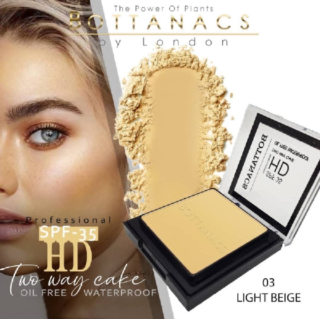 Bottanacs HD Compact Powder – Oil-Free & Waterproof Finish