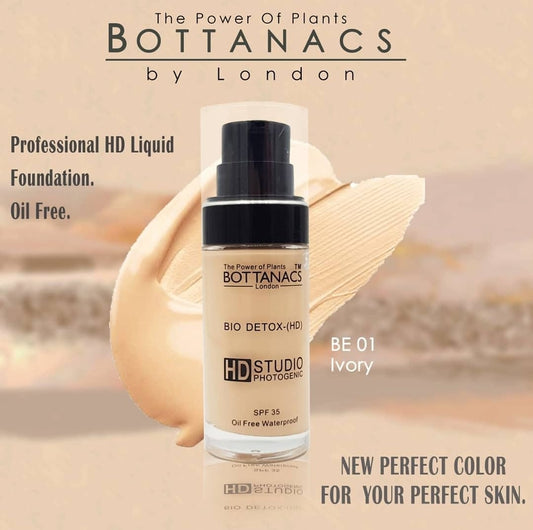 Bottanacs HD Foundation with SPF 35 – Oil-Free & Waterproof