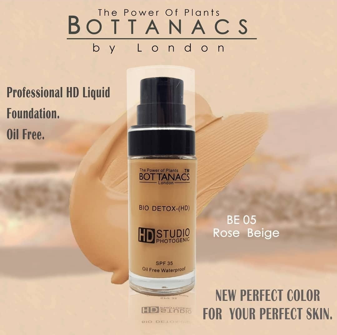 Bottanacs HD Foundation with SPF 35 – Oil-Free & Waterproof