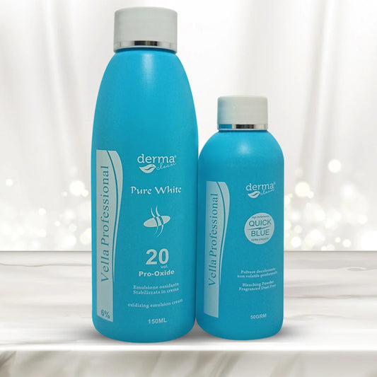 Derma Clean Quick Blue Bleach Powder & Developer Set