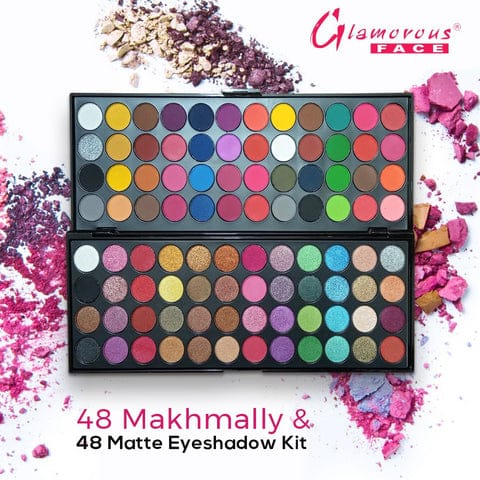 Glamorous 96-Color Eyeshadow Kit – 48 Matte + 48 Makhmali Shades