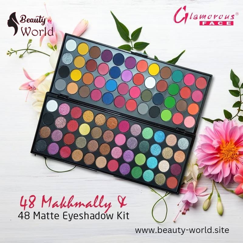 Glamorous 96-Color Eyeshadow Kit – 48 Matte + 48 Makhmali Shades