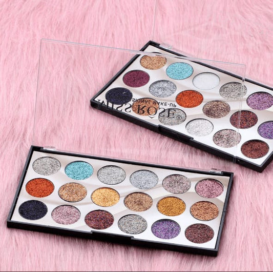 Miss Rose 18-Color Sequin Glitter Eyeshadow Palette